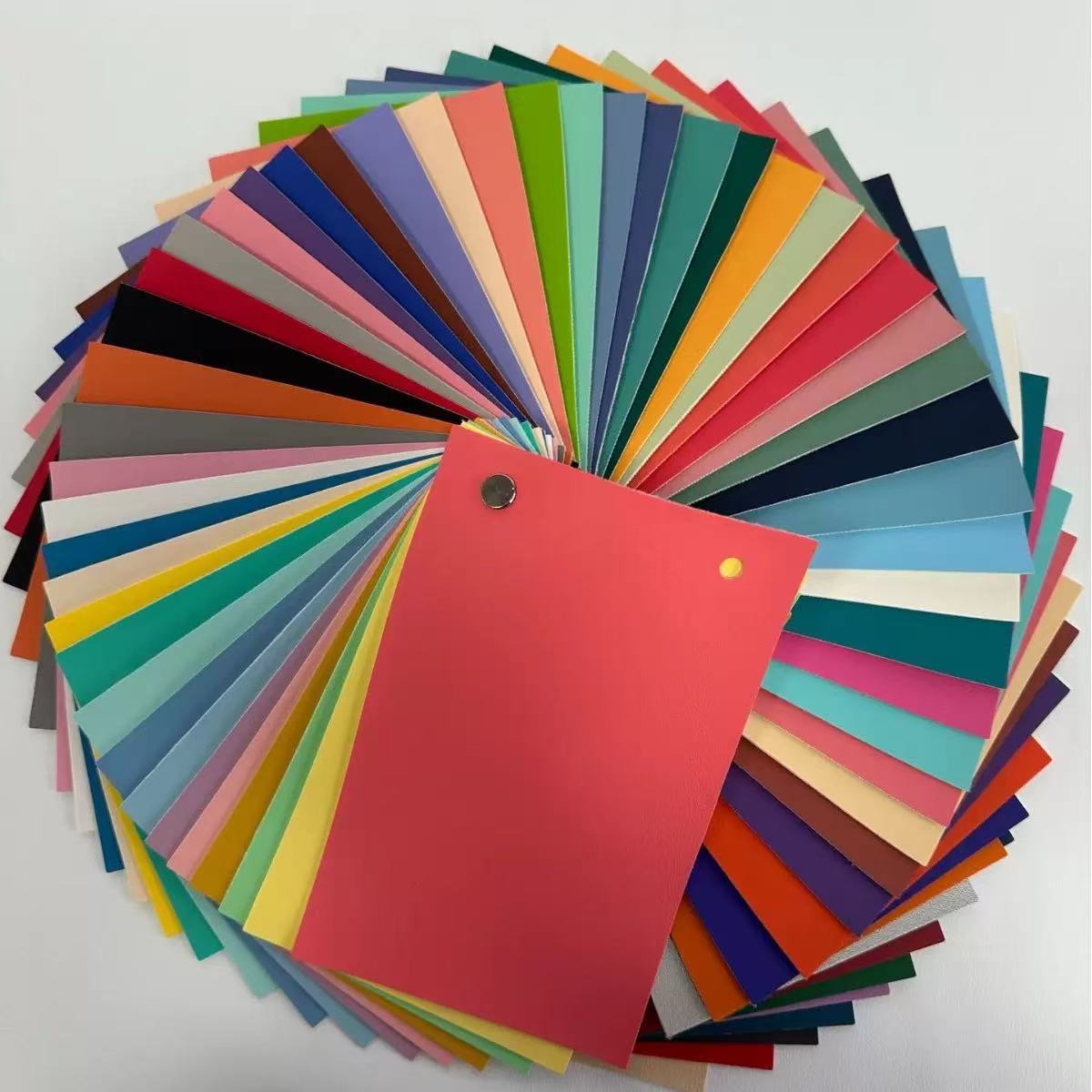 “Various colors of artificial leather samples for sofa and furniture use by ZD Leather China